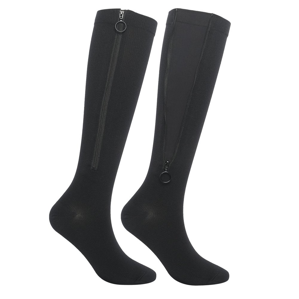 Mdrcg Compression Socks for Women with Zipper, 12–20 mmHg Compression Socks for Men, Zipper Support Stockings 25–32 mmHg for Varicose Veins, Edema, Recovery, and Pregnancy, B, XXL