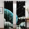 SHROUDEX Universe Planet Space Starry Curtains with 3D Print for Kids’ Room, 2 Panels (4,100 x 140 cm; 2 x 50 x 140 cm) view 1