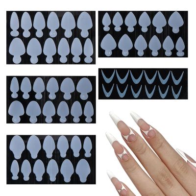 NICENEEDED 60-Piece Silicone Dual Nail Form Stickers for French Manicures