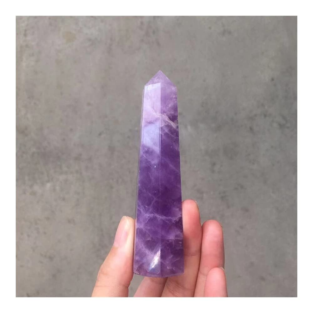 BIANMTSW Natural Quartz Tower Crystal Amethyst Point for Home Decor, Luck Stone, Raw Mineral, 60–70 mm