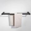 Double Wall-Mounted Towel Bar, Matte Black Stainless Steel view 2