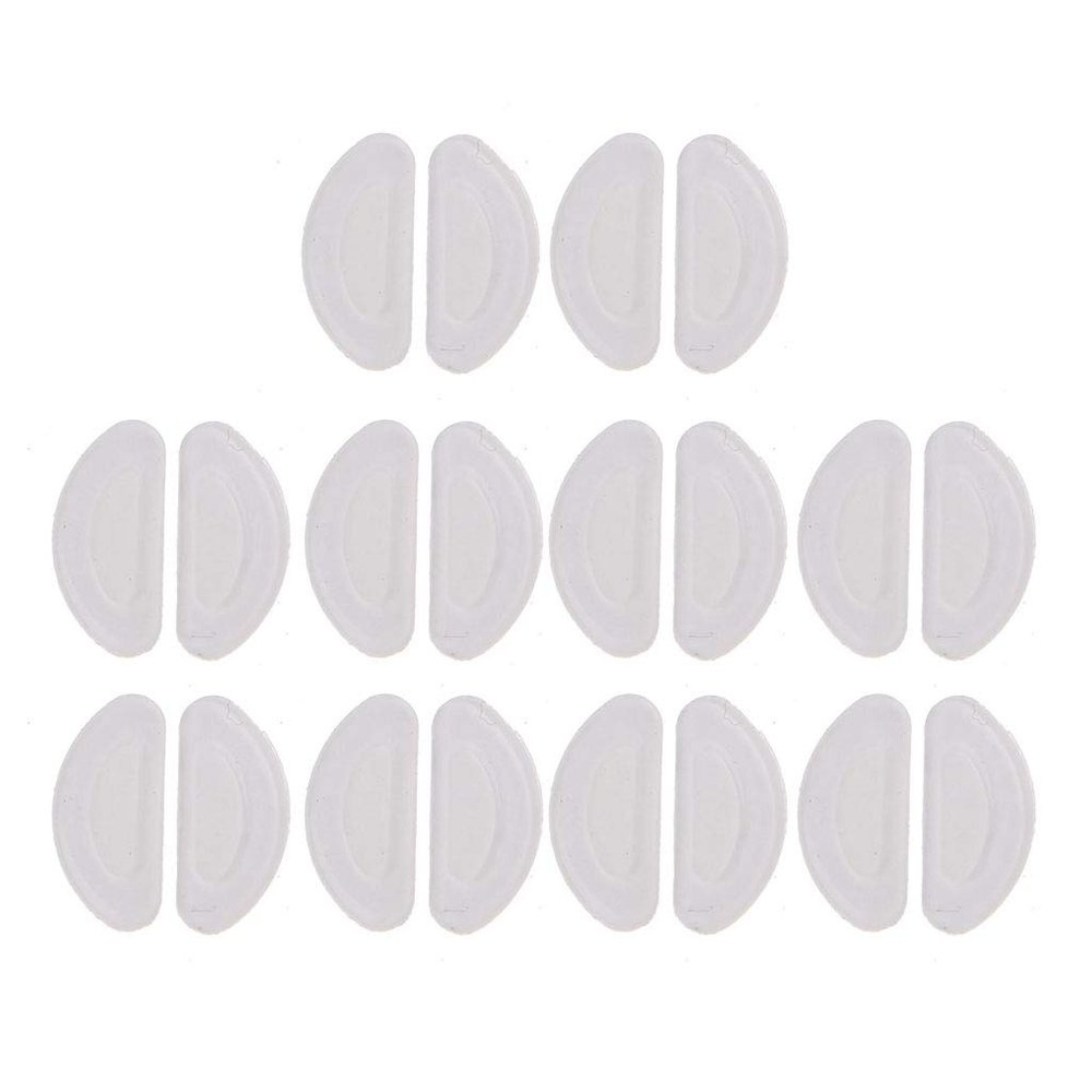 10 Pairs Self-Adhesive Soft Silicone D-Shaped Anti-Slip Eyeglass Nose Pads