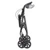 Upright Rollator Walker with Seat, Brakes, Basket, Foldable Stainless Steel Frame view 2
