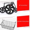 Upright Rollator Walker with Seat, Brakes, Basket, Foldable Stainless Steel Frame view 3