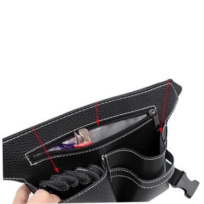 PU Leather Hairdressing Scissors Bag, Black Belt Bag