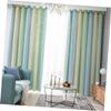 Alipis Double-Layer Curtain with Star Pattern and Green Color Gradient view 3