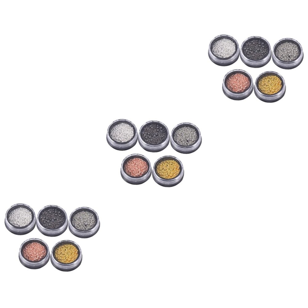 FRCOLOR 15-Piece Nail Metal Bead Set for Nail Art