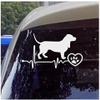CRAFTIOS 15 cm Basset Hound Car Sticker, Vinyl, Black/Silver view 1