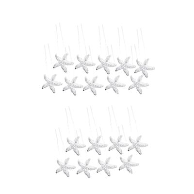 18-Pc. U-Shaped Alloy Rhinestone Starfish Hairpins