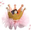 Kisangel 3-Piece Adjustable Golden Crown Birthday Hats for Cats and Dogs view 3