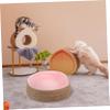 INOOMP Round Lightweight Woven Grass and Wicker Pet Bed in Pink view 2