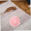 INOOMP Round Lightweight Woven Grass and Wicker Pet Bed in Pink view 4