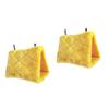 Yardwe 2-Piece Cozy Hanging Bird Hut and Hammock for Parrots and Budgerigars, Yellow view 1