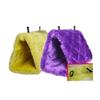 Yardwe 2-Piece Cozy Hanging Bird Hut and Hammock for Parrots and Budgerigars, Yellow view 2