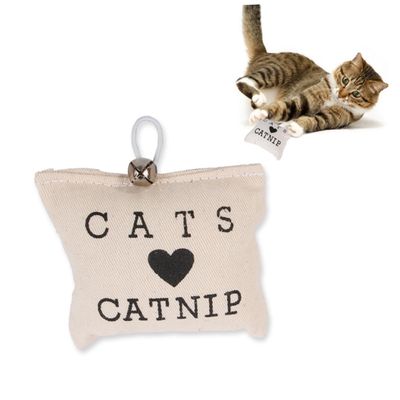 Kisangel Cat Bell Toy Plush Fabric Pouch for Pets