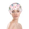 Soft Llama and Cactus Print Shower Cap for Women, Reusable and Eco-Friendly view 3