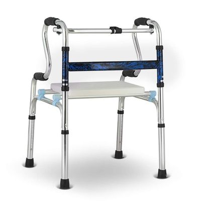 Folding Aluminum Rollator with Seat, Dual Walking Mode
