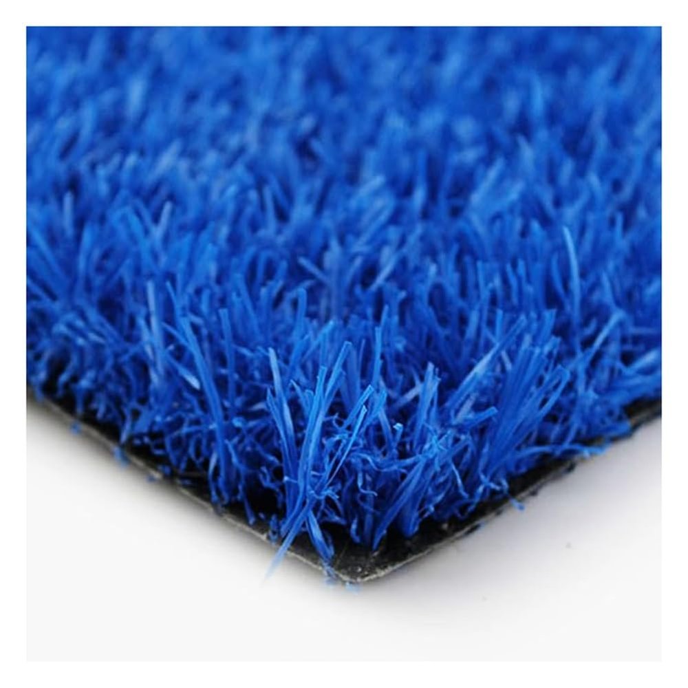 Synthetic Artificial Turf Mat, Cuttable DIY Outdoor Lawn Runner with Drainage Holes, Blue, 39 x 197 in