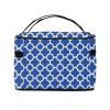 Cobalt Blue Quatrefoil Grid Makeup Bag and Travel Toiletry Bag view 3