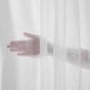 Deconovo Sheer Voile Curtains with Gathering Tape, Linen Look, White, 280 x 140 cm, 2-Pack view 1