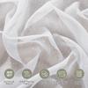 Deconovo Sheer Voile Curtains with Gathering Tape, Linen Look, White, 280 x 140 cm, 2-Pack view 3