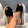 Women's Wedge Sandals, Platform Slip-Ons with Front Bow, Open Toe view 1