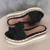 Women's Wedge Sandals, Platform Slip-Ons with Front Bow, Open Toe view 2