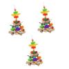 Yardwe 3-Piece Colorful Rattan Ball Toy with Bell for Budgies and Parrots view 1