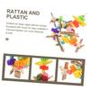 Yardwe 3-Piece Colorful Rattan Ball Toy with Bell for Budgies and Parrots view 2