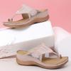 Women's Embroidered Wedge Sandals, Comfortable Casual Summer Slip-Ons for Beach, Travel and Outdoors, Clogs, Green, 37 (Brown, EU 36) (Pink, EU 42) view 4