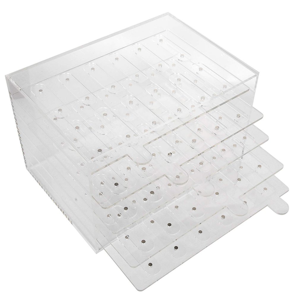 XHTLLO 5-Tier Acrylic Nail Art Display Stand, 60 Grids