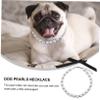 INOOMP White Pearl Necklace for Pets with Adjustable Jewelry Clasp, 1 Set view 3