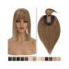 Women’s Straight Human Hair Topper with Bangs, 10 x 12 cm Silk Base view 1