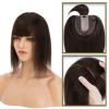 Women’s Straight Human Hair Topper with Bangs, 10 x 12 cm Silk Base view 2
