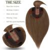 Women’s Straight Human Hair Topper with Bangs, 10 x 12 cm Silk Base view 3