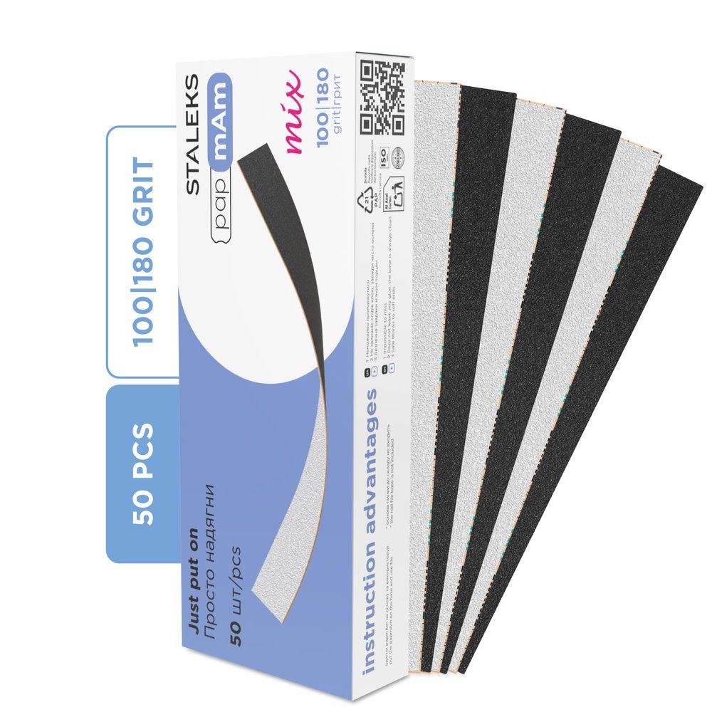 Staleks EXPERT papmAm Double-Sided Replacement Files DFCEMIX-22-100/180, 50-Pack