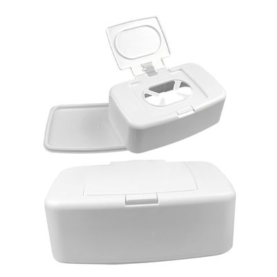 2-Pack Wet Wipe Dispensers, PP, White, with Lids