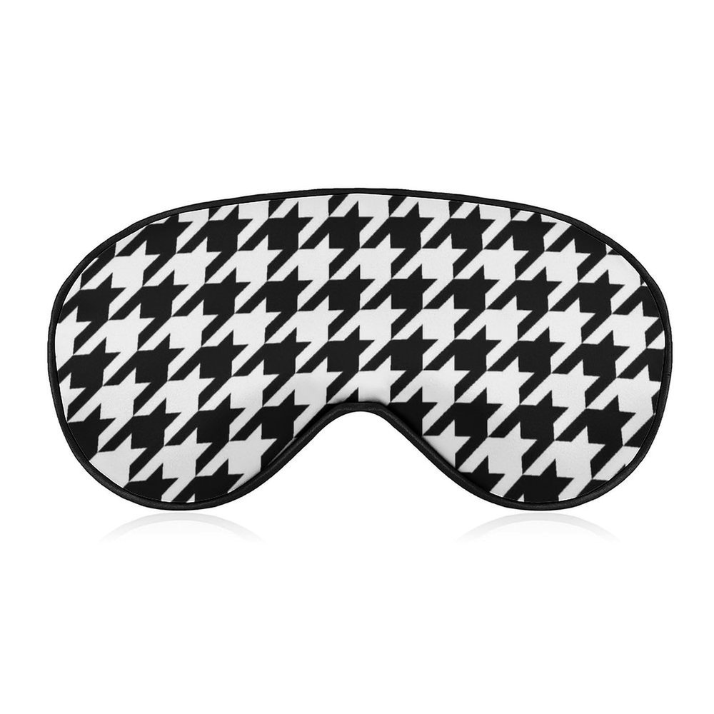Adjustable Sleep Eye Mask, Party Game Mask, Black-and-White Houndstooth