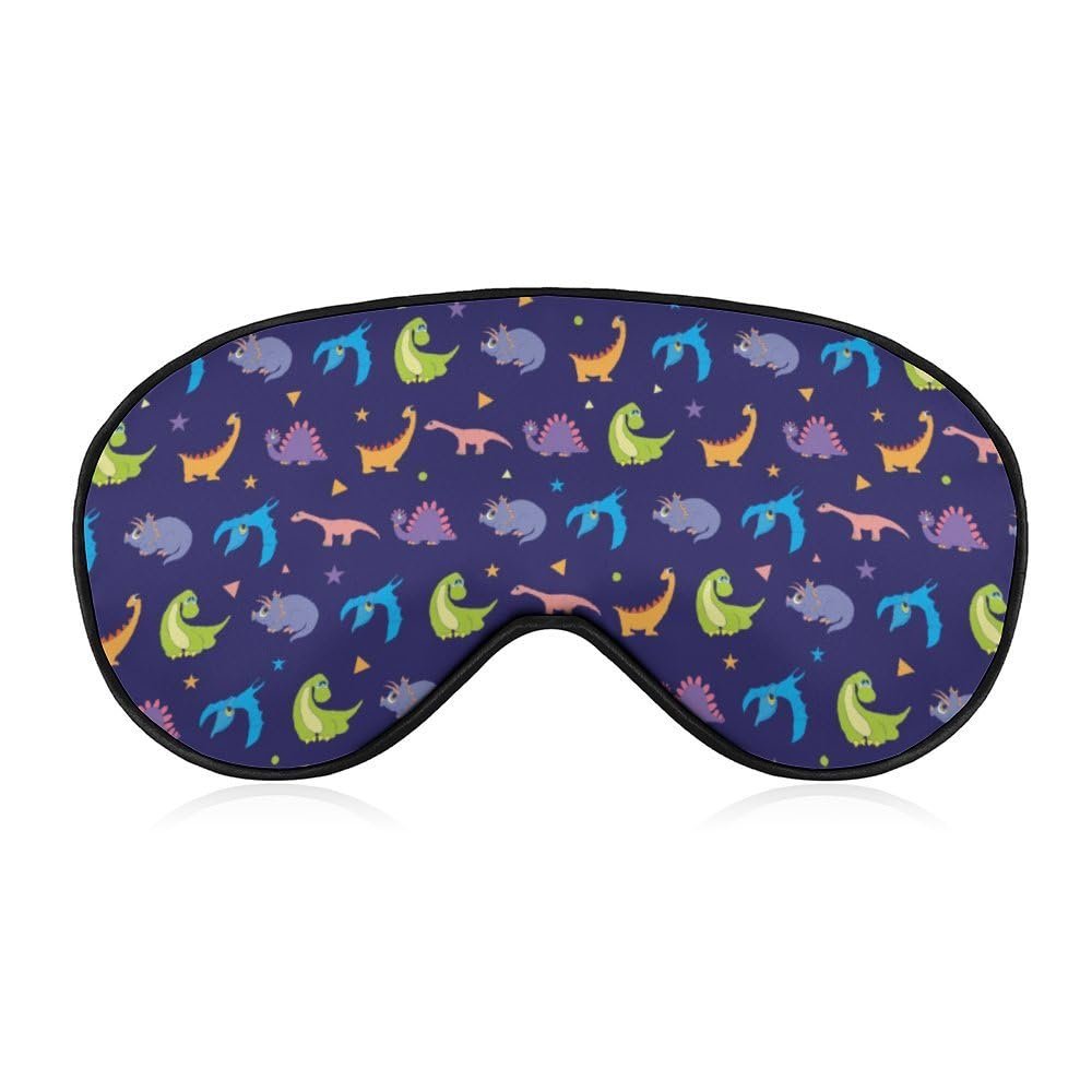 Cute Cartoon Dinosaur Eye Sleep Mask with Adjustable Strap