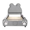 Lexiou Upholstered Children's Bed, Bear-Shaped, 90 x 200 cm, Gray view 3