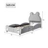 Lexiou Upholstered Children's Bed, Bear-Shaped, 90 x 200 cm, Gray view 4