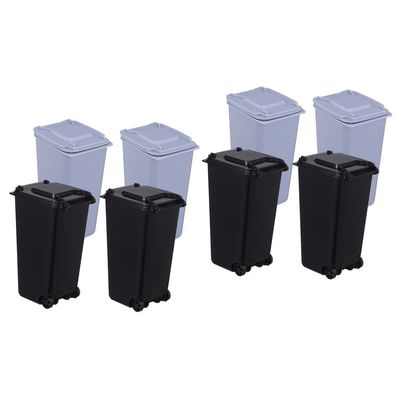 Mini Plastic Trash Cans, 8-Pack, Blue