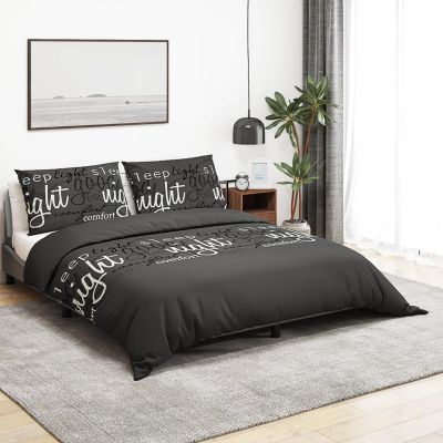 Gecheer Black Cotton Bedding Set 200 x 200 cm