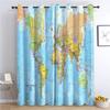 Blackout Curtains with Colorful World Map, 2-Piece Set, 75 x 166 cm view 2