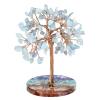 Nupuyai Crystal Silver Tree with 7 Chakras, Resin Base, Feng Shui Bonsai Ornament for Good Luck, Wealth, Home Decor, Aquamarine view 1