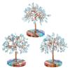 Nupuyai Crystal Silver Tree with 7 Chakras, Resin Base, Feng Shui Bonsai Ornament for Good Luck, Wealth, Home Decor, Aquamarine view 3