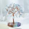 Nupuyai Crystal Silver Tree with 7 Chakras, Resin Base, Feng Shui Bonsai Ornament for Good Luck, Wealth, Home Decor, Aquamarine view 4