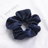 3-Piece Women's Satin Scrunchie Hair Ties, Navy Blue view 2