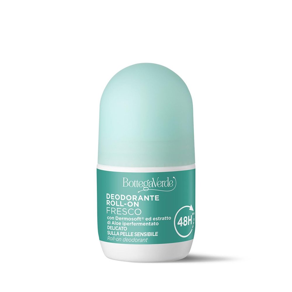Bottega Verde FRESCO Deodorant Roll-On with Dermosoft and Hyper-Fermented Aloe Extract, 50 ml