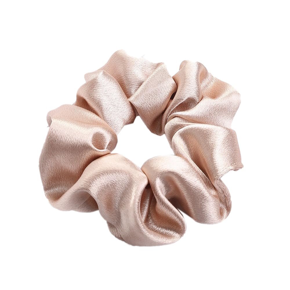 6-Piece Women's Satin Scrunchies, Champagne